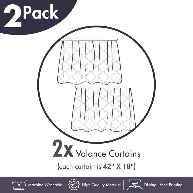 Ambesonne Ambesonne Modern Valance Pack of 2 Triangles Pattern Charcoal Grey White