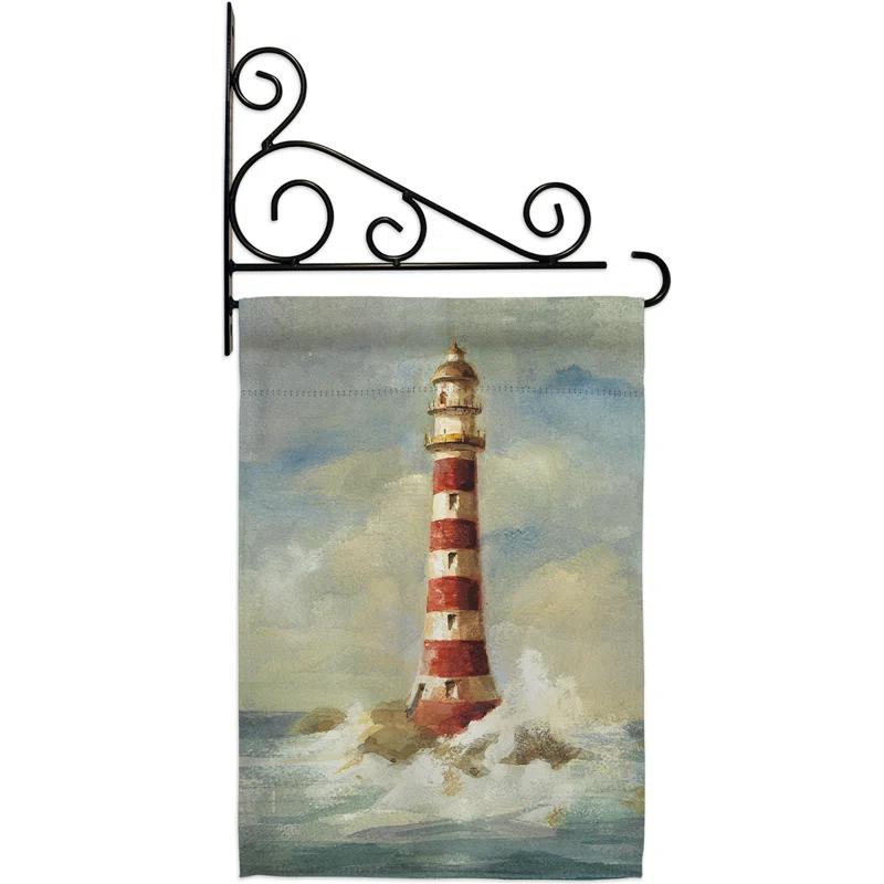 Breeze Decor Lighthouse by the Sea 2-Sided Polyester/Polyester Blend 18 x 13 in. Flag Set | Wayfair