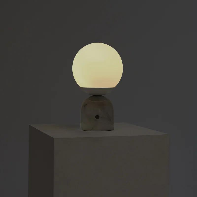 Brightech Mila 9.85 in. Mid-Century Modern Integrated LED Bedside Table Lamp