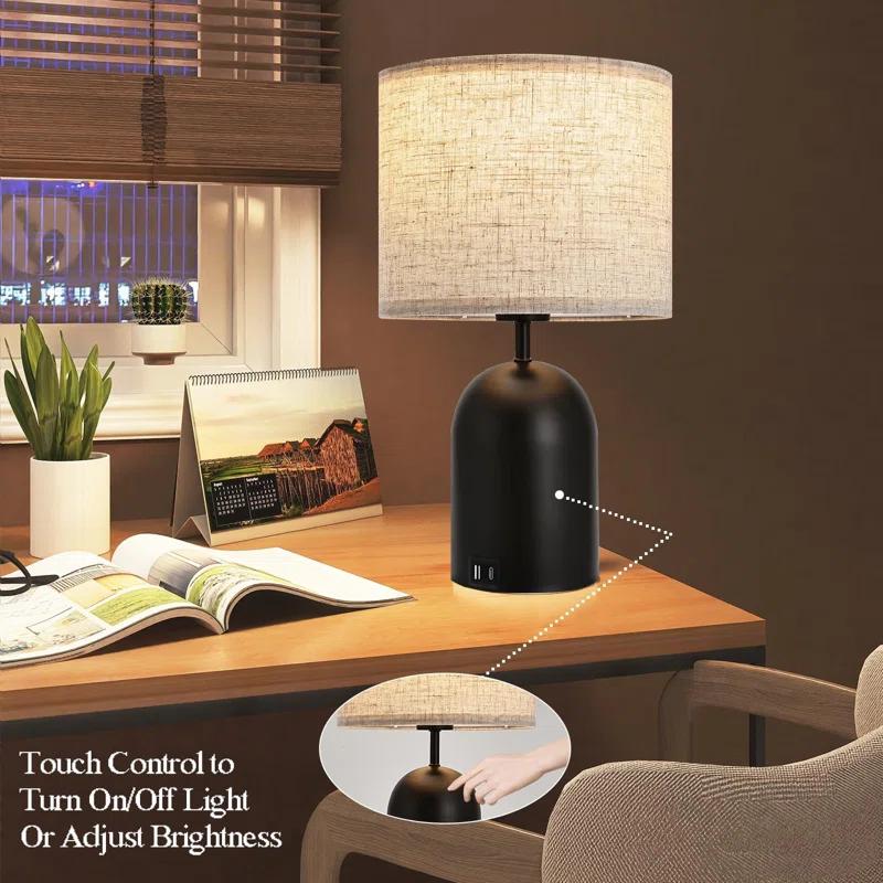 Latitude Run® Touch Control Table Lamps Set Of 2 Dimmable Lamps For Nightstand Bedside Bedroom | Wayfair