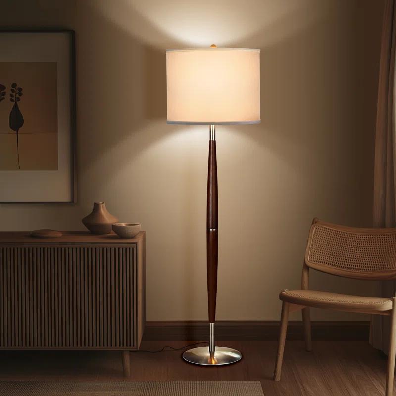 Lucas 61 in. Mid-Century Modern 1-Light LED Energy Efficient Floor Lamp
