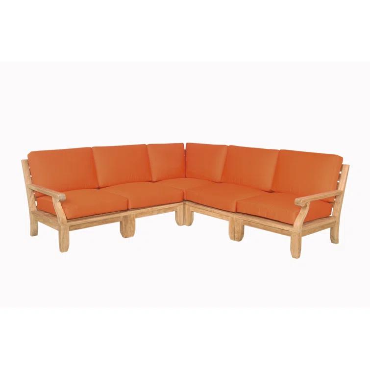 Riviera Natural Teak 5-Person Outdoor Sectional Sofa