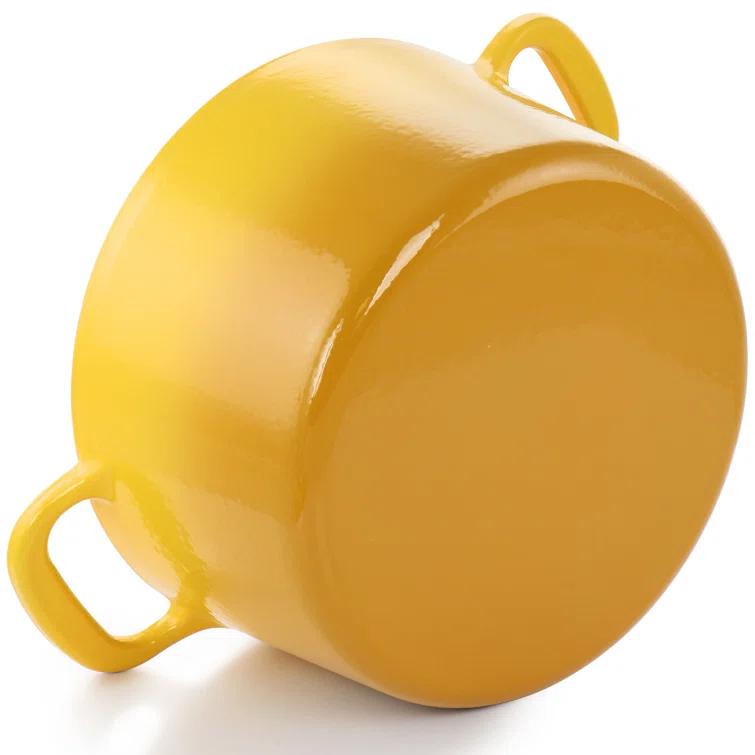 Martha Stewart Martha Stewart 7 Quart Enameled Cast Iron Dutch Oven With Lid In Yellow Ombre