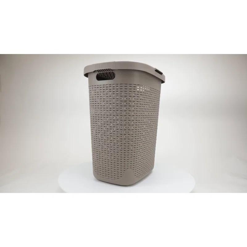 Mind Reader Mind Reader 50L Slim Laundry Hamper, Clothes Basket, Lid, Plastic, 17.65" L x 13.75" W x 21" H (Set of 2)