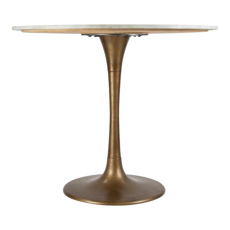 Zuo Hospitality Round Marble Top Dining Table