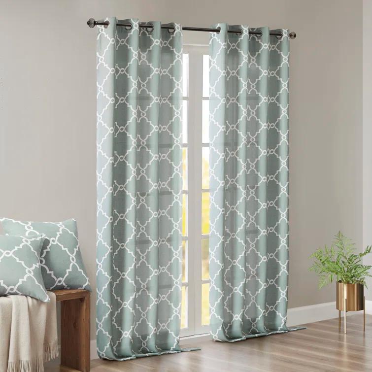 Madison Park Fretwork Print Grommet Top Single Window Curtain Panel & Reviews | Wayfair