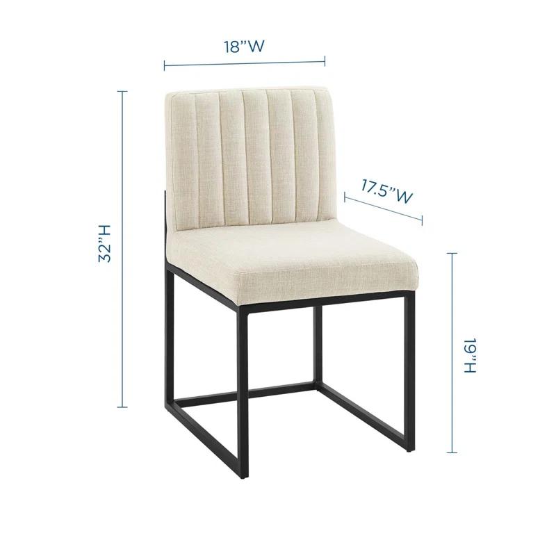 Latitude Run® Carriage Channel Tufted Sled Base Upholstered Fabric Dining Chair