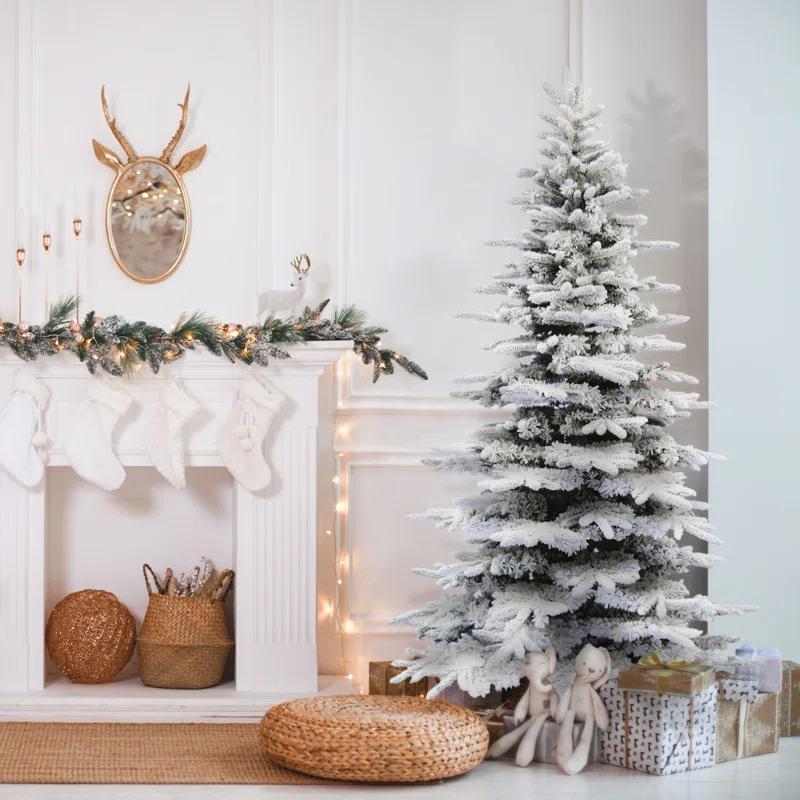 Fraser Hill Farm Fraser Hill Farm Unlit Snow Flocked Pine Valley Flocked Christmas Tree