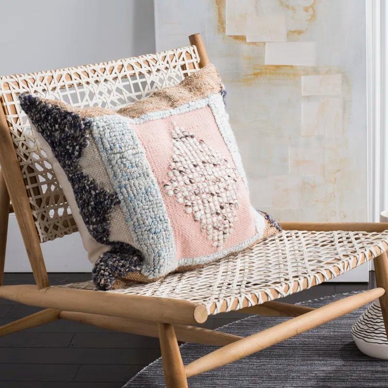 Embroidered Wool Throw Pillow