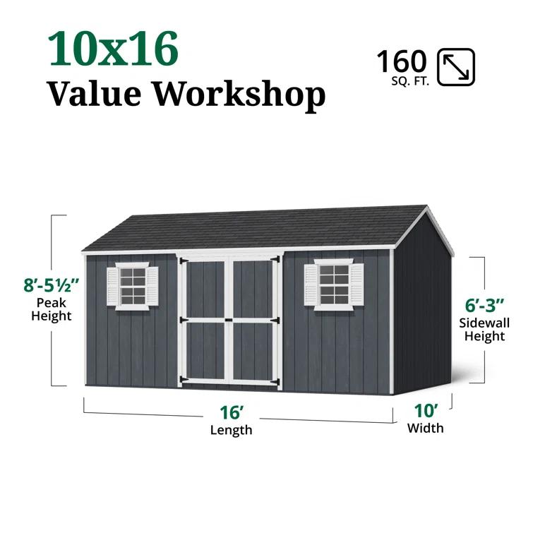 Little Cottage Co. Value Workshop Outdoor Wood Storage Shed