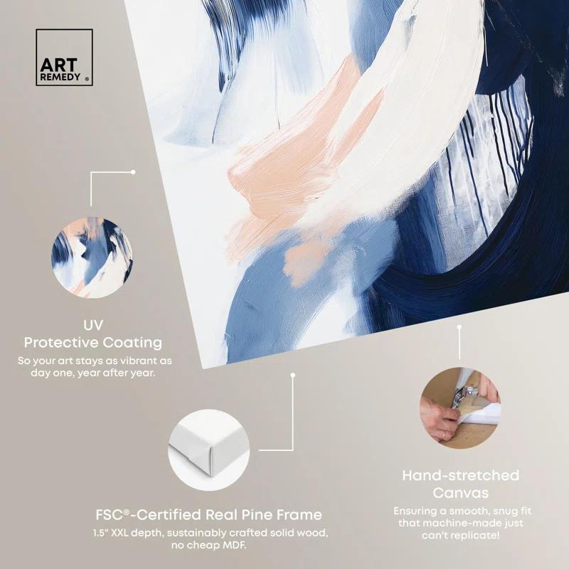 Art Remedy Windswept Blue I Canvas Blue Abstract Art by Art Remedy