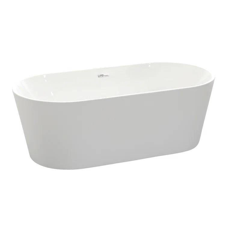 ANZZI Chand Series 67'' x 32'' Freestanding Soaking Acrylic Bathtub FT-AZ098