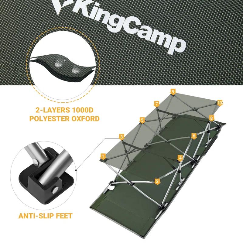 Kingcamp KingCamp Folding Portable Outdoor Camping Cot w/ Multi Layer Side Pocket