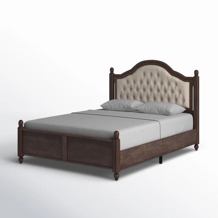 Lark Manor™ Amilio Queen Size Upholstered Bed Solid Wood Platform