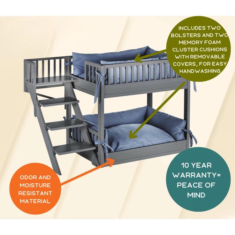 New Age Pet ECOFLEX Dog Bunk Bed with Removable Cushions