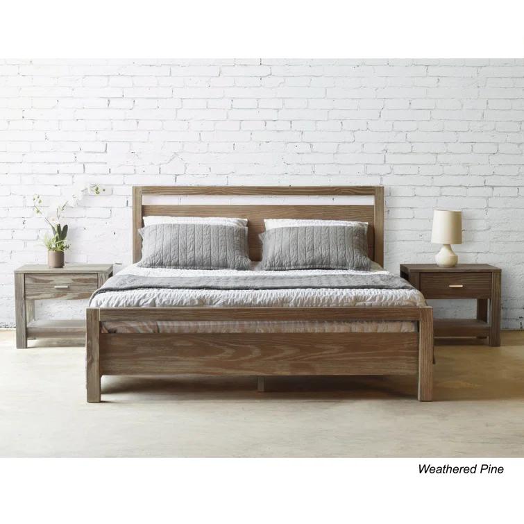 Loft Solid Wood Panel Bed