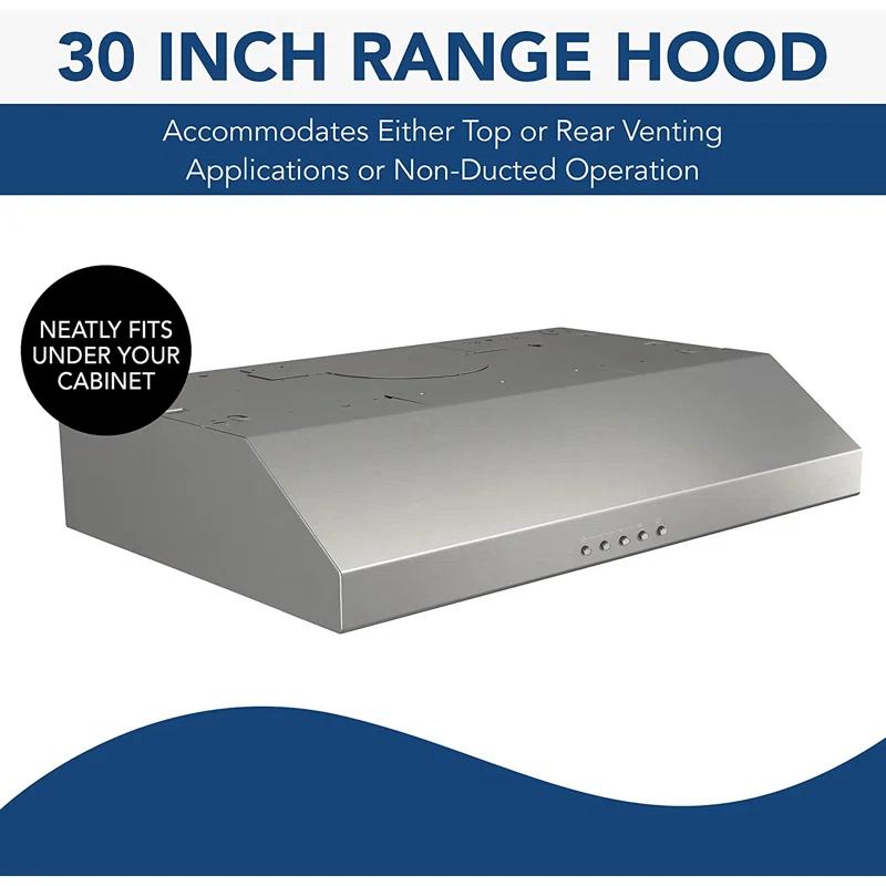 Broan NuTone 30" Stainless Steel 375 CFM Convertible Under Cabinet Range Hood