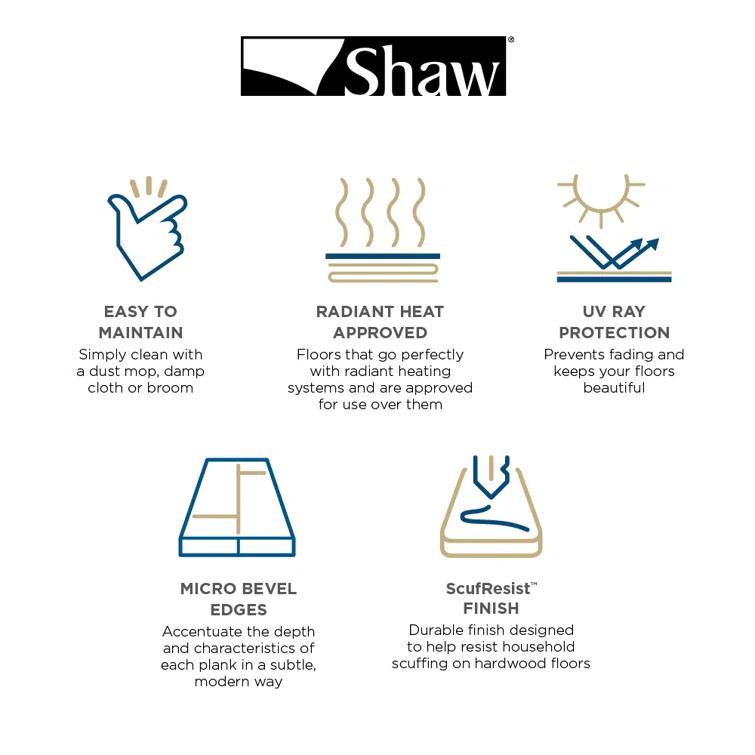 Shaw Amberwood Oak 3.8" Thick x 5" Wide x Varying Length Engineered Hardwood Flooring