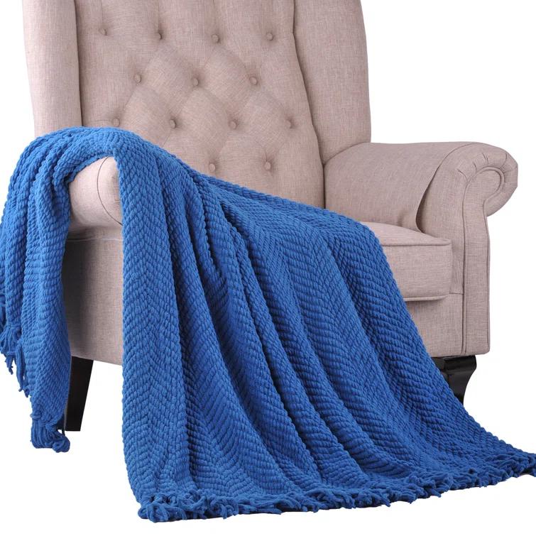 Home Soft Things Tweed Knitted Throw Blanket