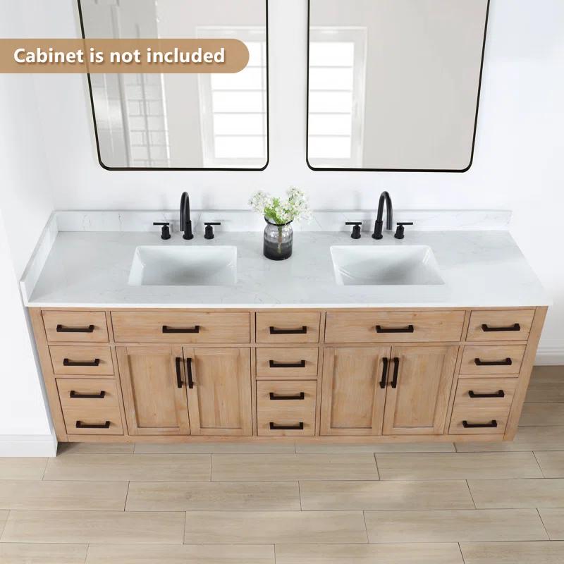Altair Ceres 84"  Engineered Stone Double Bathroom Vanity Top with Sink