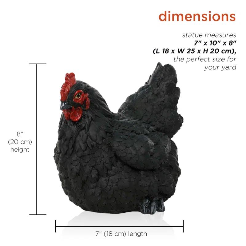 Alpine 8"H Indoor/Outdoor Resting Hen Garden Statue