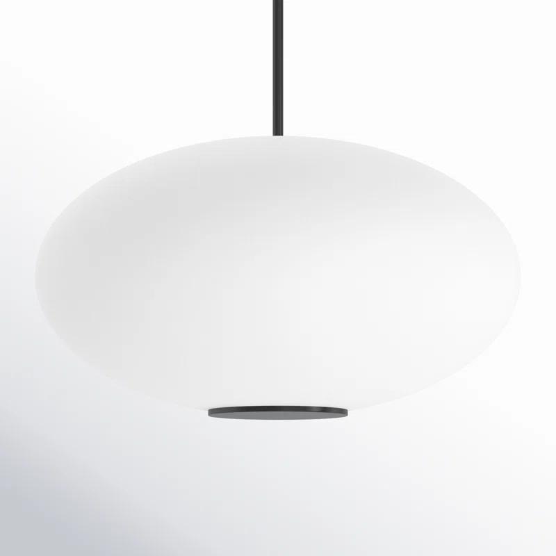 Illusion Dimmable LED Pendant With Oval Shaped Glass Shade, Adjustable Color Temperature