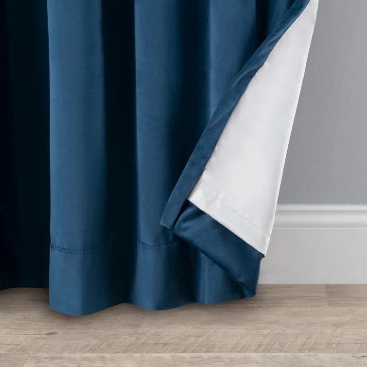 Everly Quinn Premium Velvet Myreon Solid Color Blackout Thermal Rod Pocket Single Curtain Panel Liner
