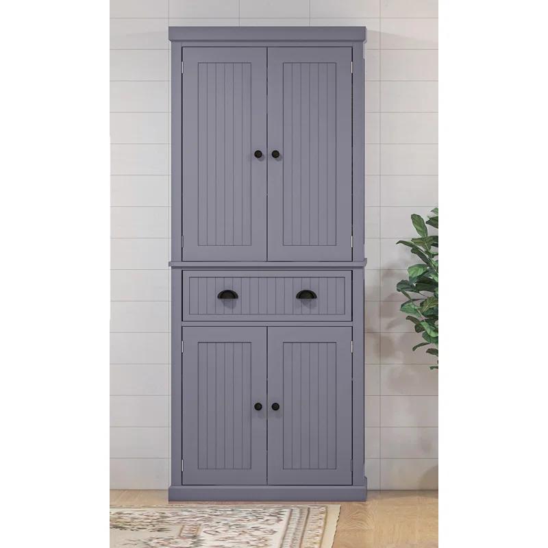 Winston Porter 72" Kitchen Pantry Cabinet Cupboard with Doors