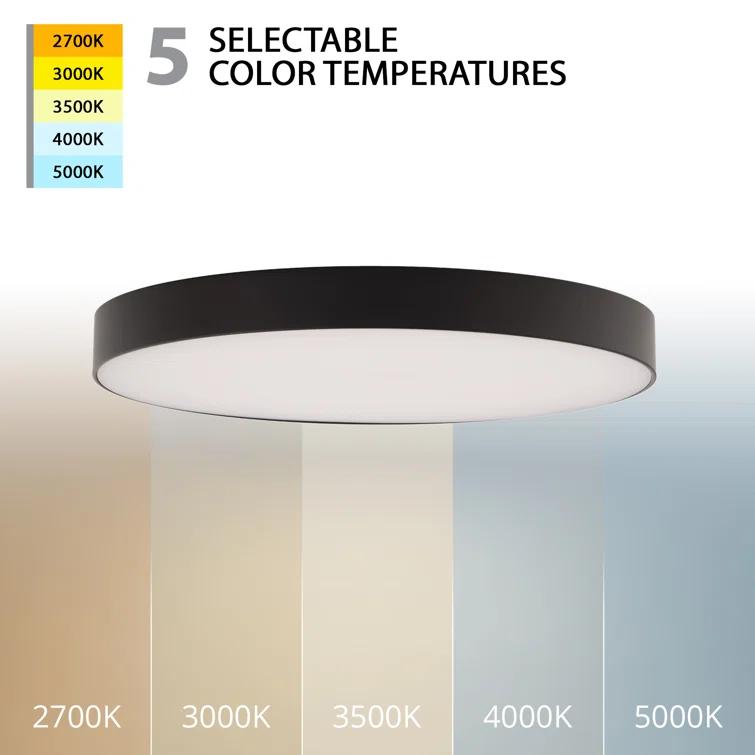 WAC Limited Edgeless Round Acrylic Dimmable LED Flush Mount Light With Color Temperature Switch: 2700K, 3000K, 3500K, 4000K, and 5000K