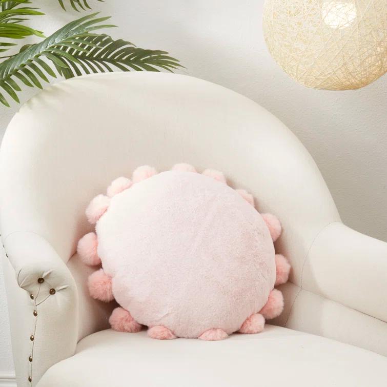 Saro Faux Rabbit Fur Collection Throw Pillow