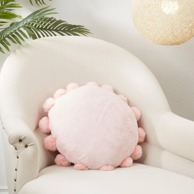 Saro Faux Rabbit Fur Collection Throw Pillow