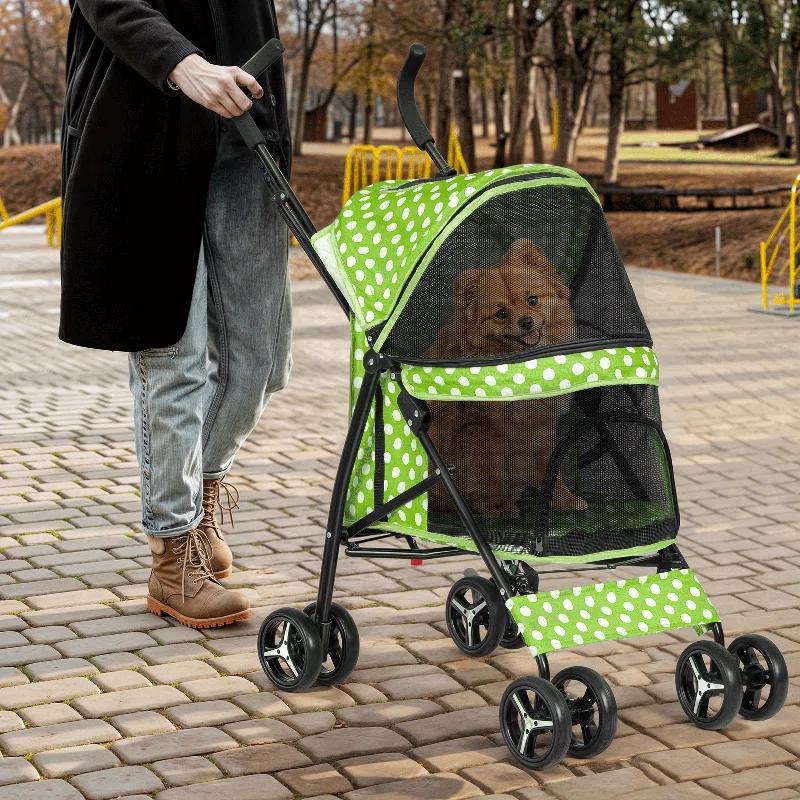 Magshion Pet Stoller Dog Cat Stoller Comfortable Lightweight Stroller With Adjustable Canopy