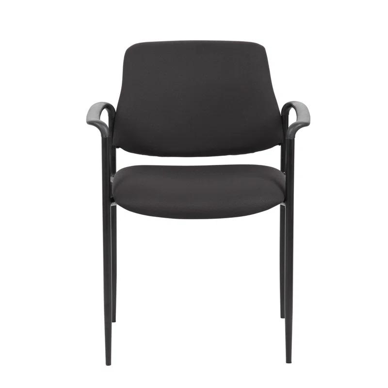 Boss Office Products Stackable Vinyl Seat Reception Chair with Metal Frame