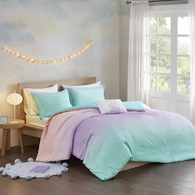 Mi Zone Glimmer Watercolor Tye Dye Duvet Cover Set
