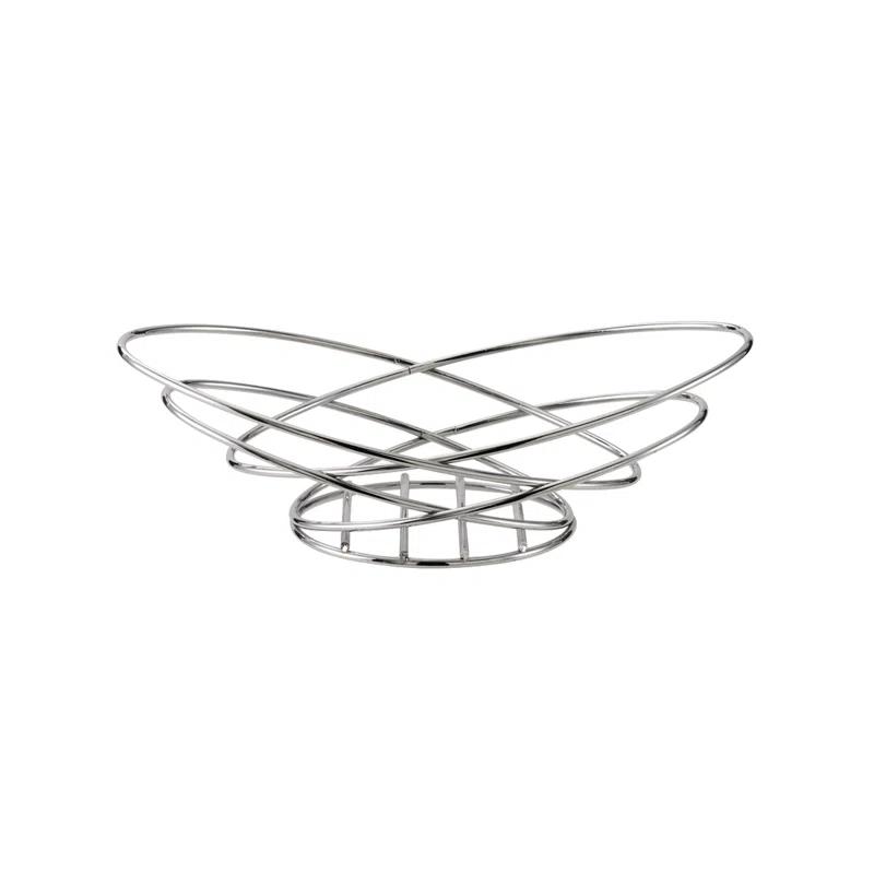 Service Ideas Oval 9" Stainless Steel Bread Basket
