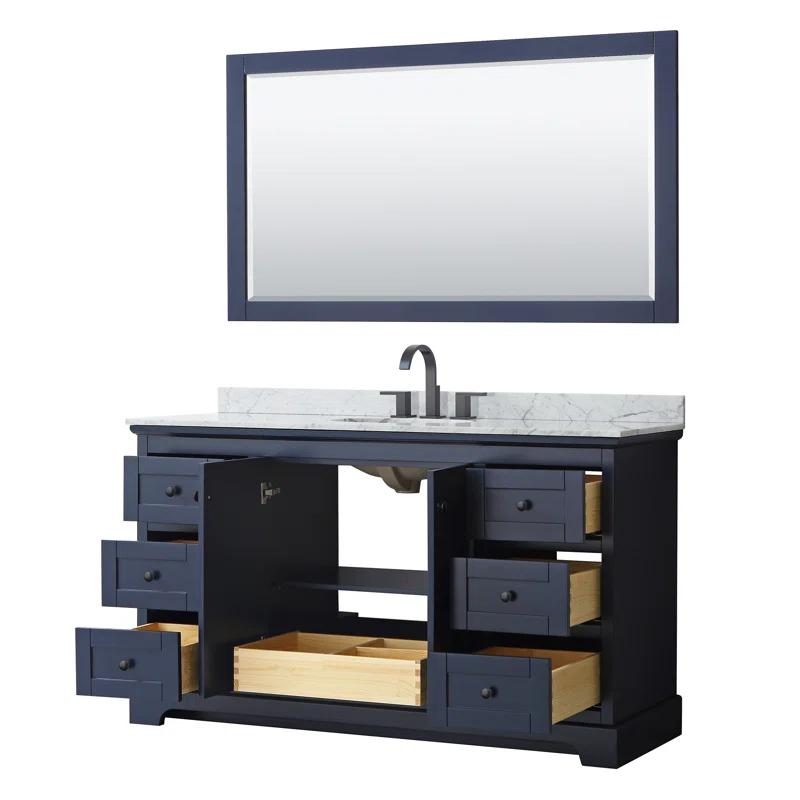 Wyndham Collection Avery 60" Single Bathroom Vanity Set with Mirror & Reviews | Wayfair