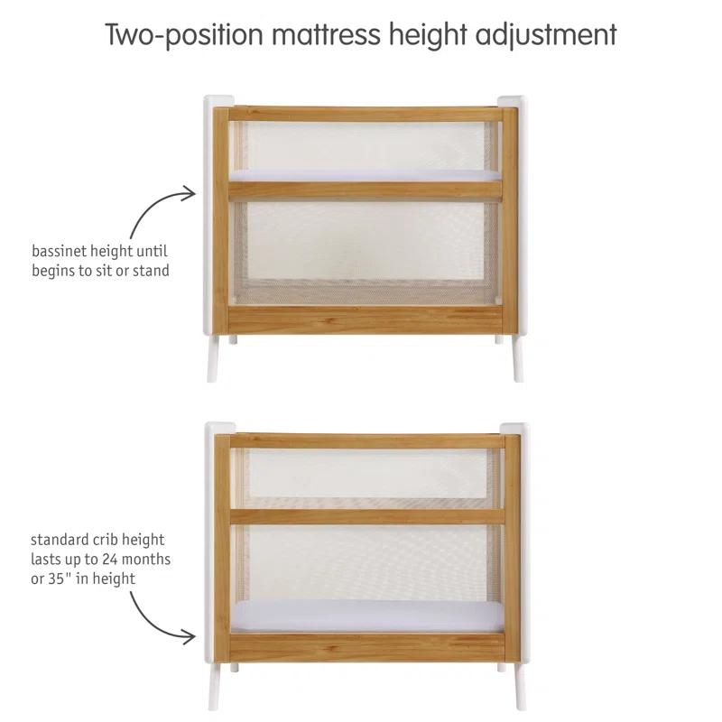 BreathableBaby BreathableBaby Breathable Mesh 2-in-1 Mini Crib, Greenguard Gold Certified