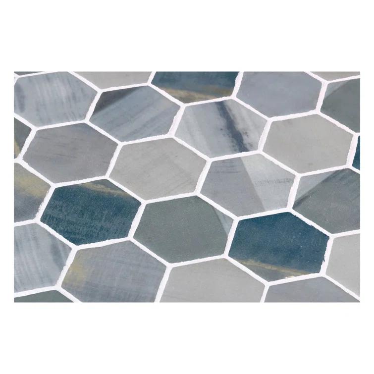 Andova Rochelle 2-in. Hexagon Honeycomb Marble Look Polished Glass Wall & Floor Mosaic Tile