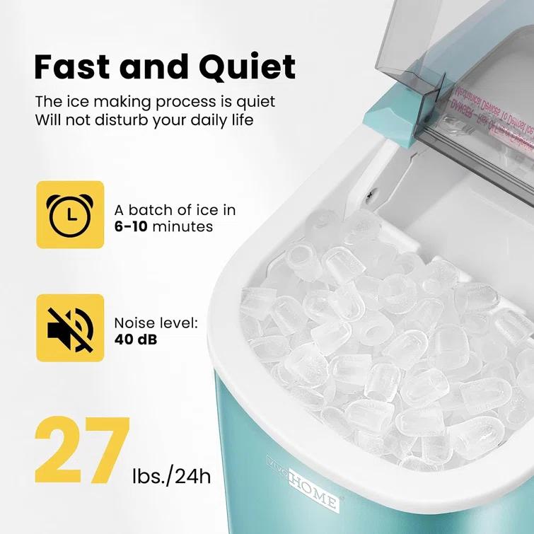 VIVOHOME 27lbs/day Electric Portable Ice Maker Machine With Hand Scoop And Self Cleaning Function