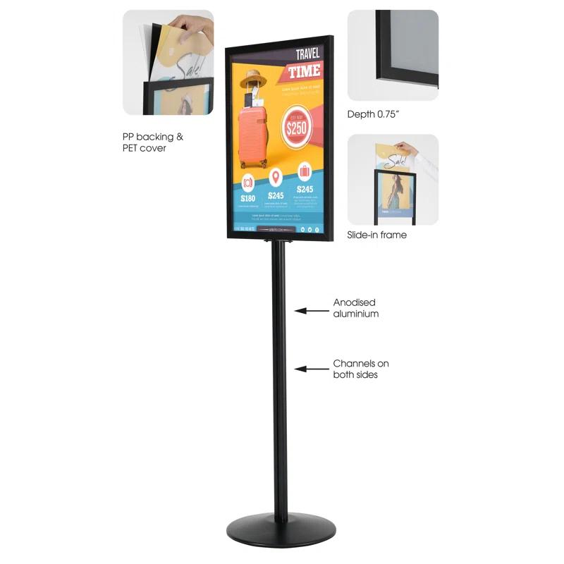 MT Displays Aluminum Pedestal Sign Holder Stand