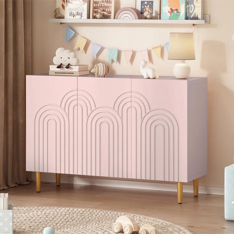 Mercer41 Sirgio 47.2'' Sideboard Buffet Cabinet with 3 Doors for Kitchen, Hallway, Living Room