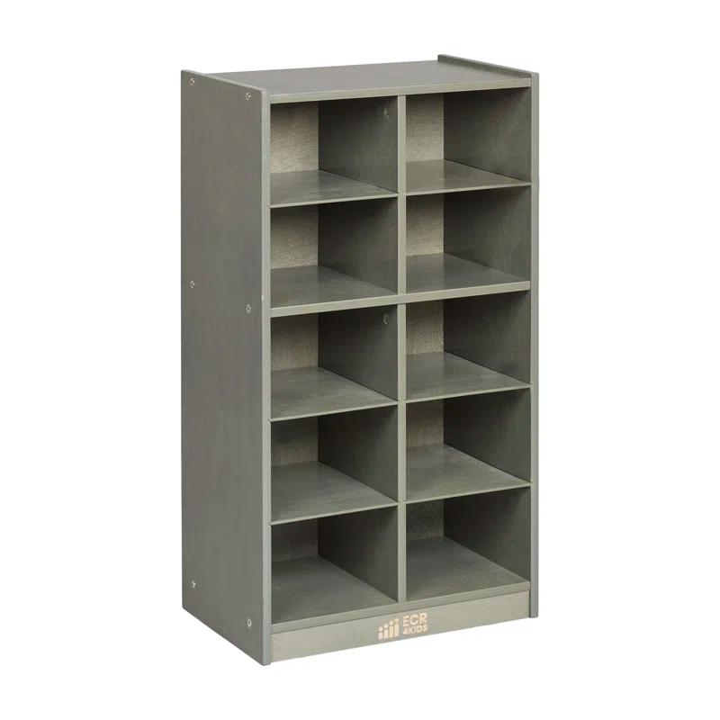 ECR4Kids 10 Cubby Mobile Tray Storage Cabinet, 5x2, Classroom Furniture