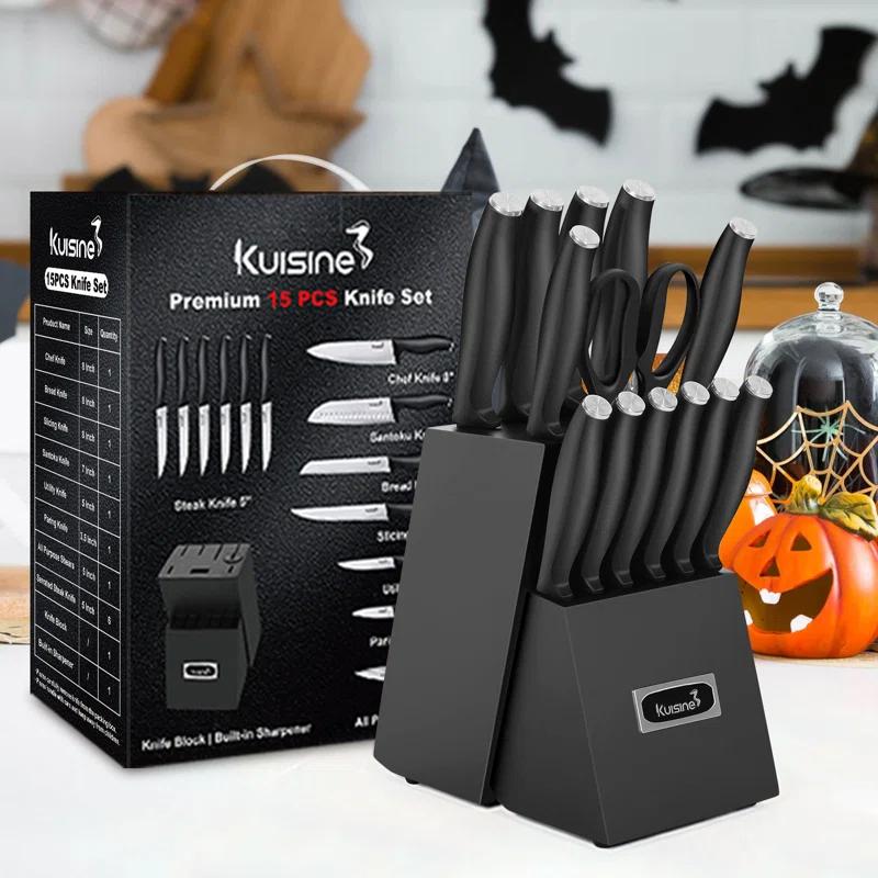 kuisine Kuisine 15 Piece Stainless Steel Knife Block Set