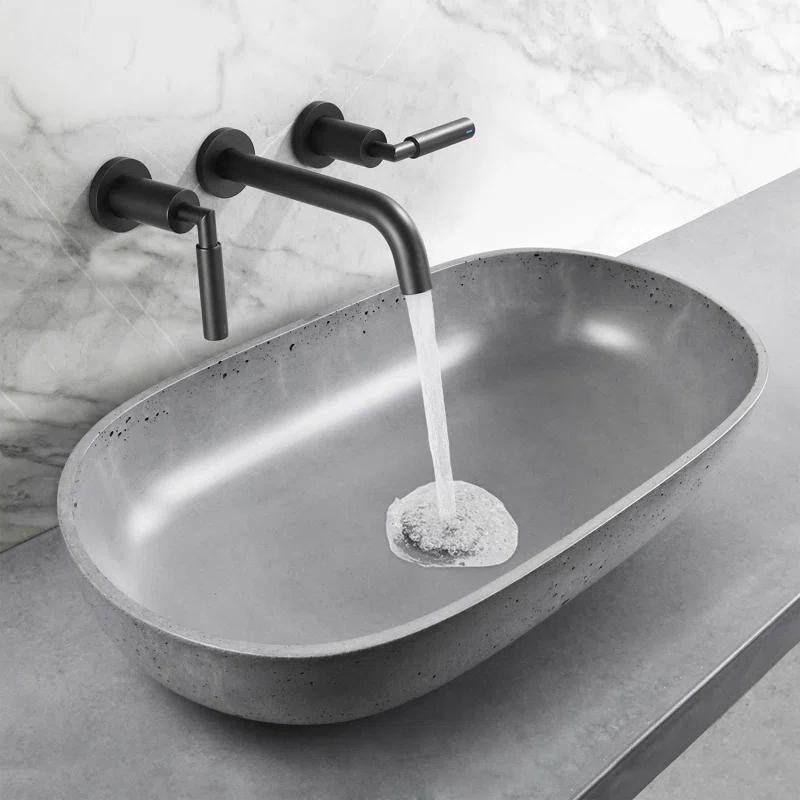 10.08" Widespread Bathroom Faucet 3 Hole, 2-handle Bathroom Sink Faucet with Drain Assembly