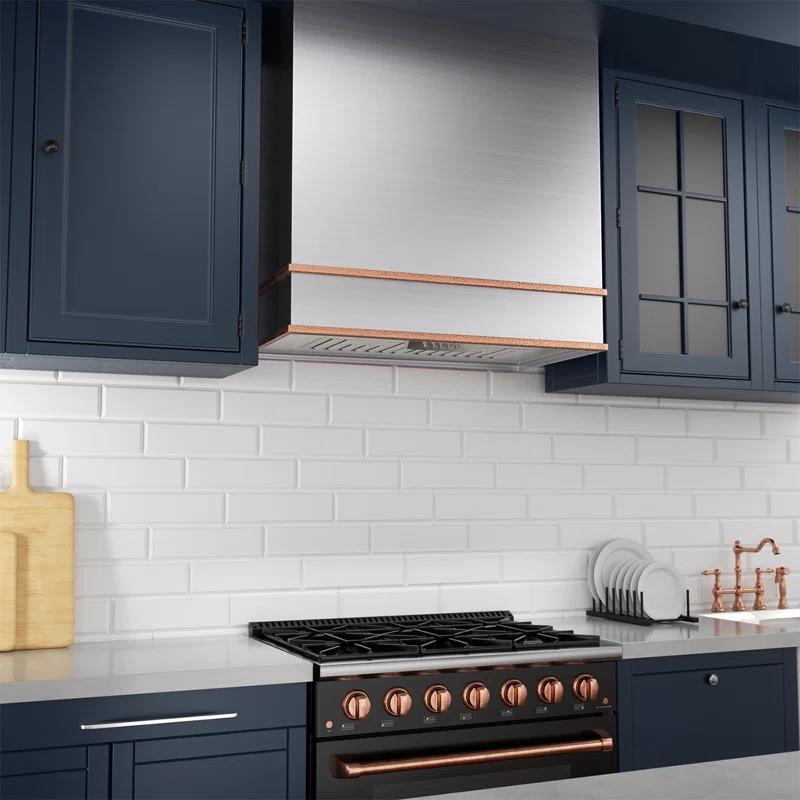 Akicon 30" Stainless Steel 600 CFM Ducted (Vented) Wall Mounted Required Range Hood