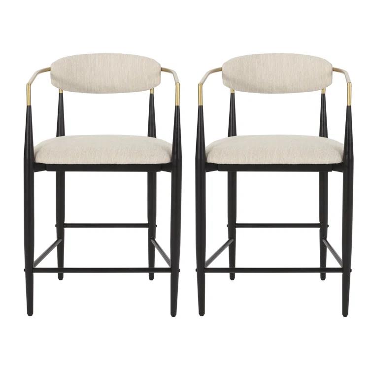 Willa Arlo™ Interiors Maconay Upholstered Counter Stool with Metal Frame (Set of 2)