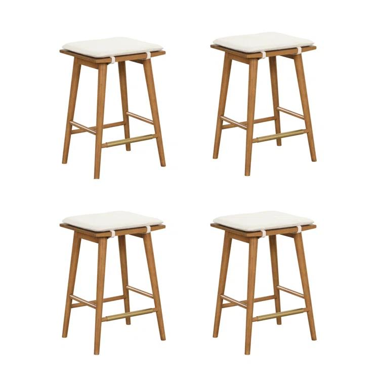 Nathan James Barker Upholstered Counter Stool with Solid Wood Frame