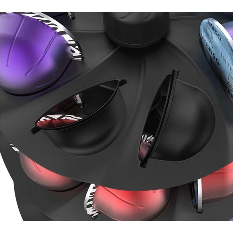 APPENIN WINTER PARK CORP Rotary Coffee Pod Capsules Carousel Holder Organizer Compatible With 40 Nespresso Vertuoline Capsules (Black)