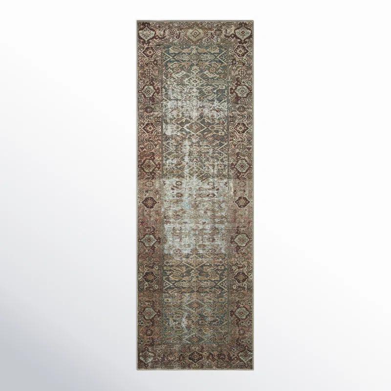 Georgie Oriental Moss/Salmon Area Rug