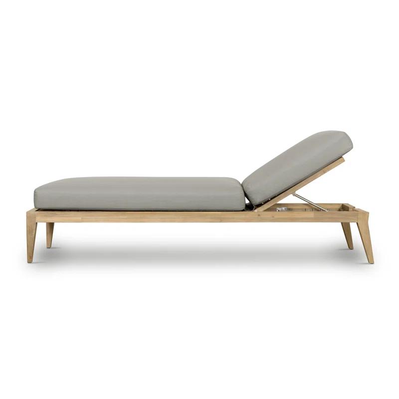 Amine 24'' Outdoor Acacia Chaise Lounge